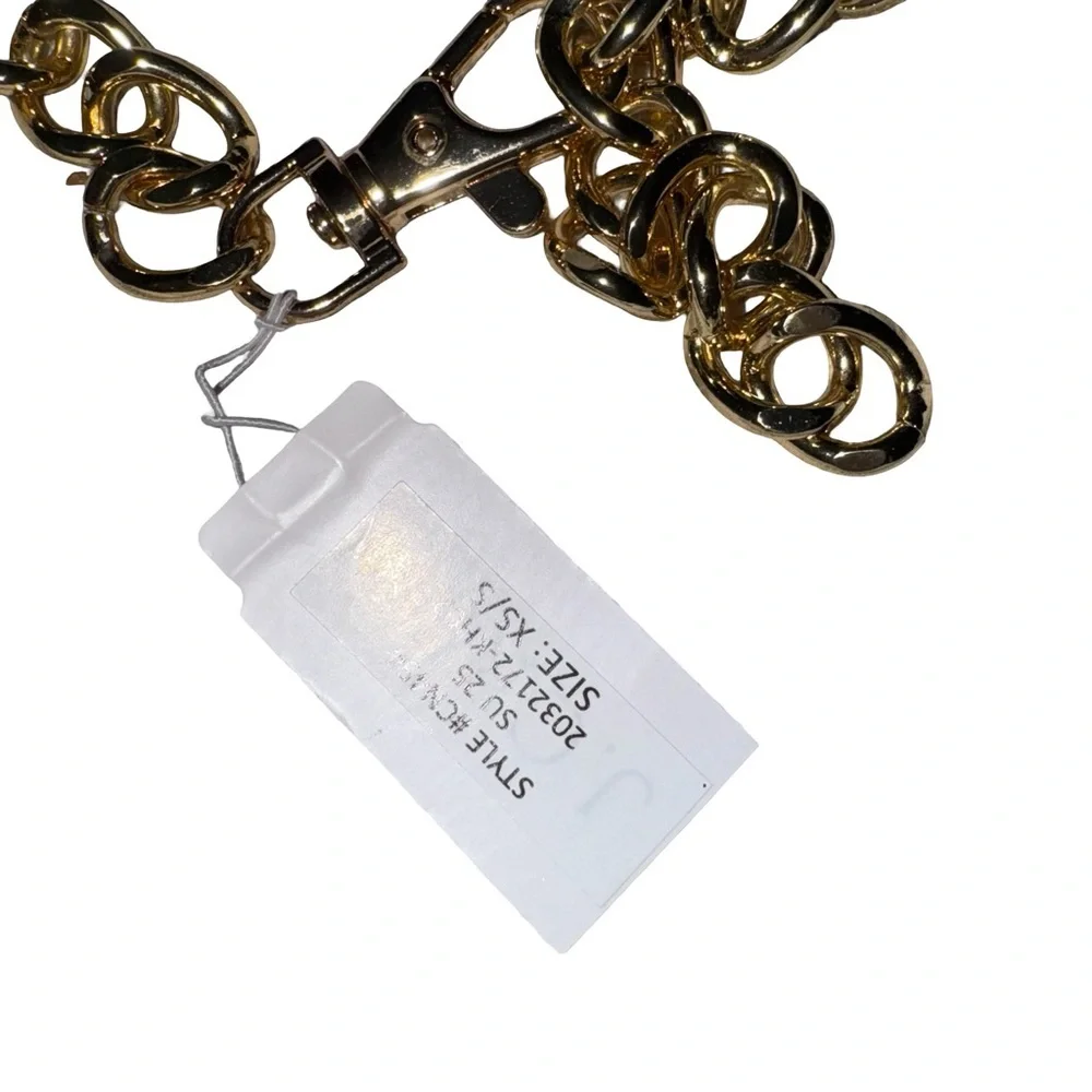 J.Crew Y2K NEW Gold Oval Link Chain Belt Adjustable Statement Chic minimalist - Picture 5 of 7